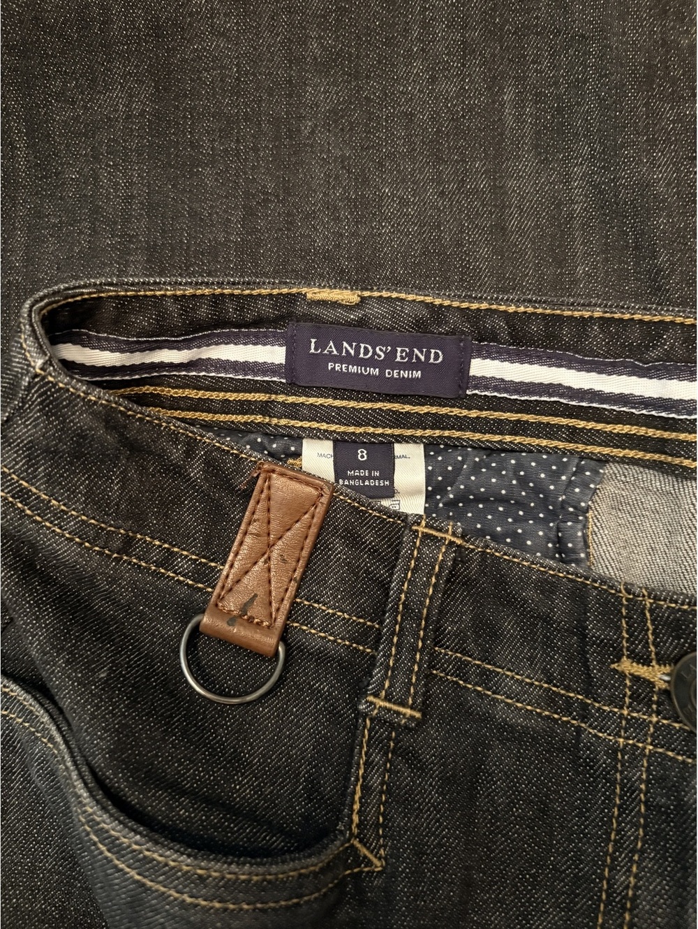 Land’s End Premium Denim Modest Jean Skirt 8